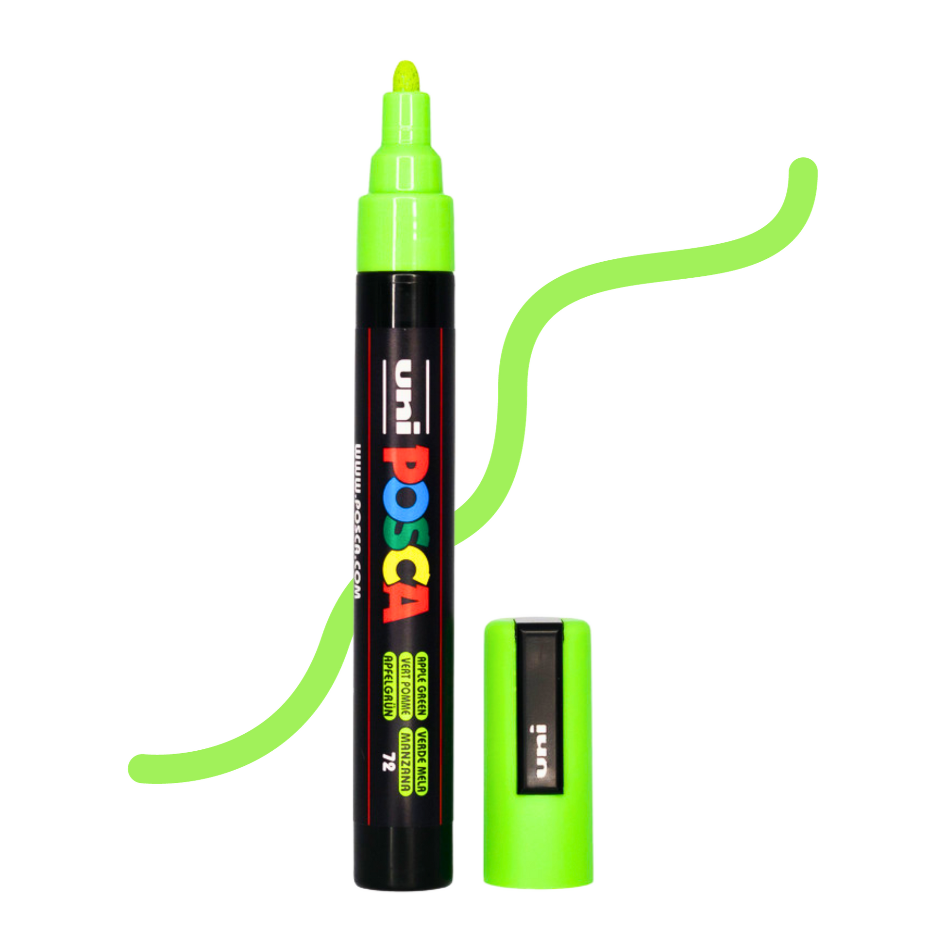 UNI POSCA 5M MEDIUM BULLET 1.8 to 2.5mm APPLE GREEN