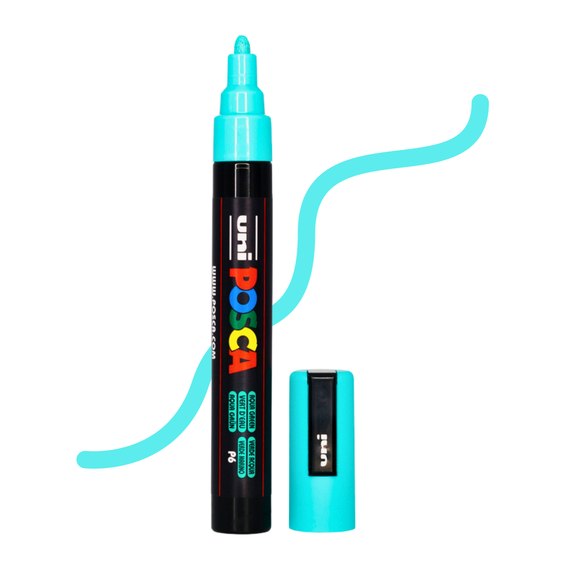 UNI POSCA 5M MEDIUM BULLET 1.8 to 2.5mm AQUA