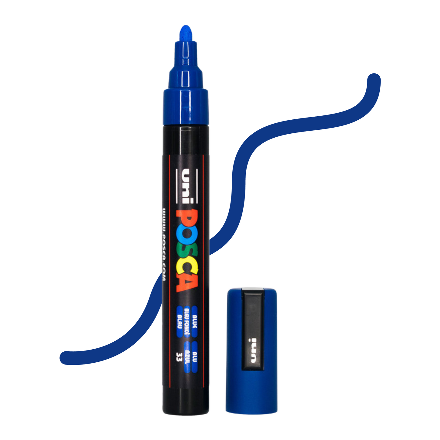 UNI POSCA 5M MEDIUM BULLET 1.8 to 2.5mm BLUE