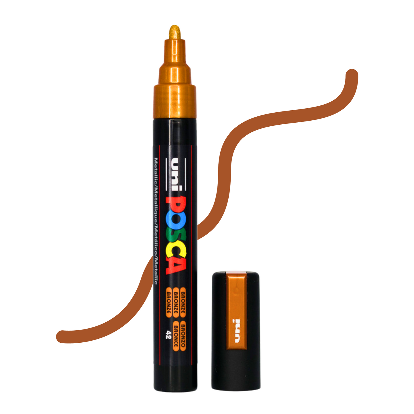 UNI POSCA 5M MEDIUM BULLET 1.8 to 2.5mm BRONZE