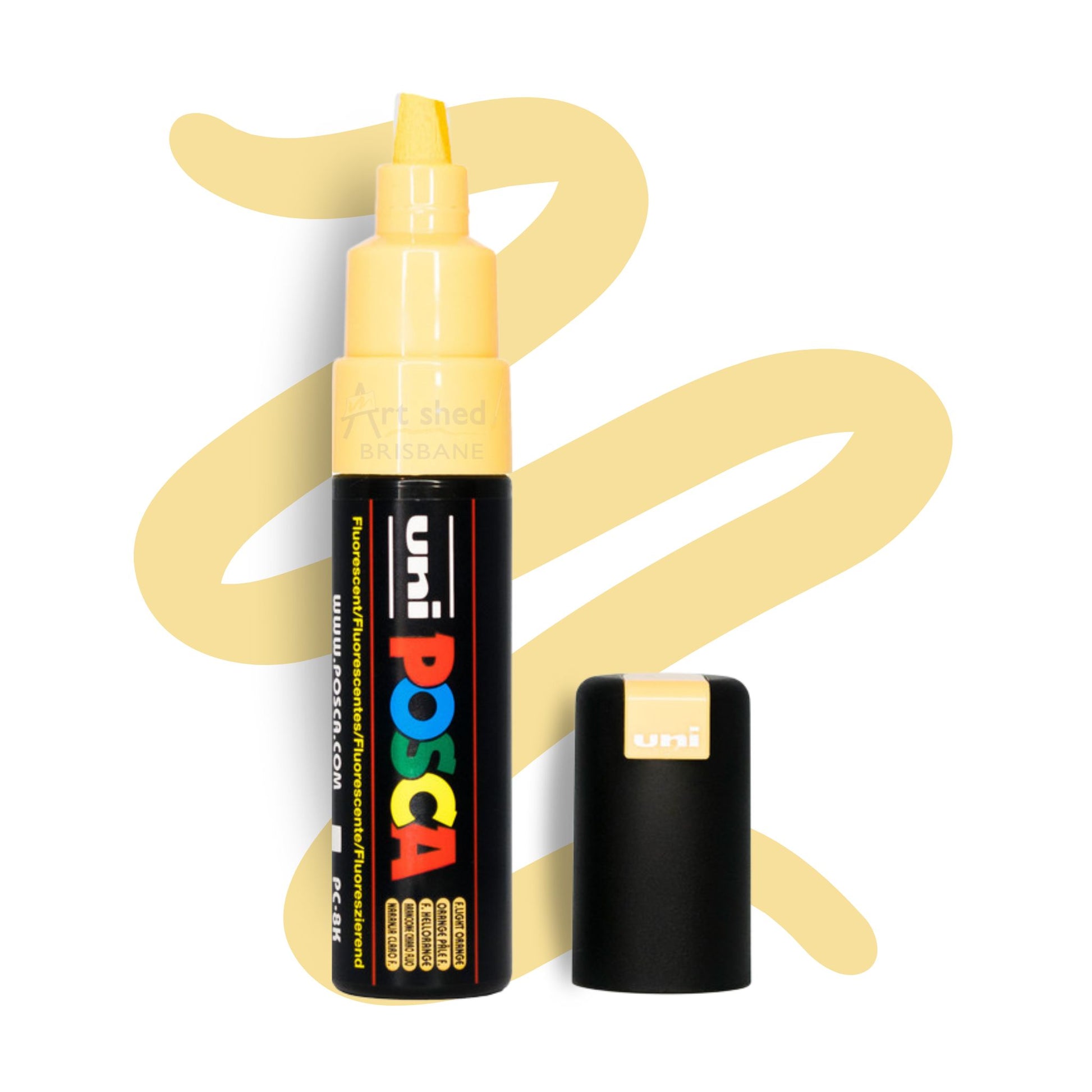 UNI POSCA 8K BOLD CHISEL 8.0mm FLUORO LIGHT ORANGE