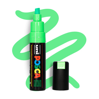 UNI POSCA 8K BOLD CHISEL 8.0mm Fluoro Green