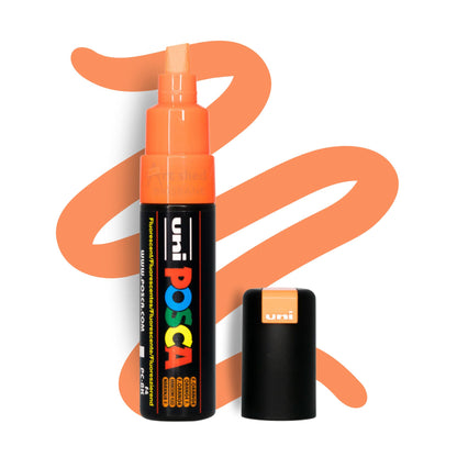 UNI POSCA 8K BOLD CHISEL 8.0mm Fluoro Orange