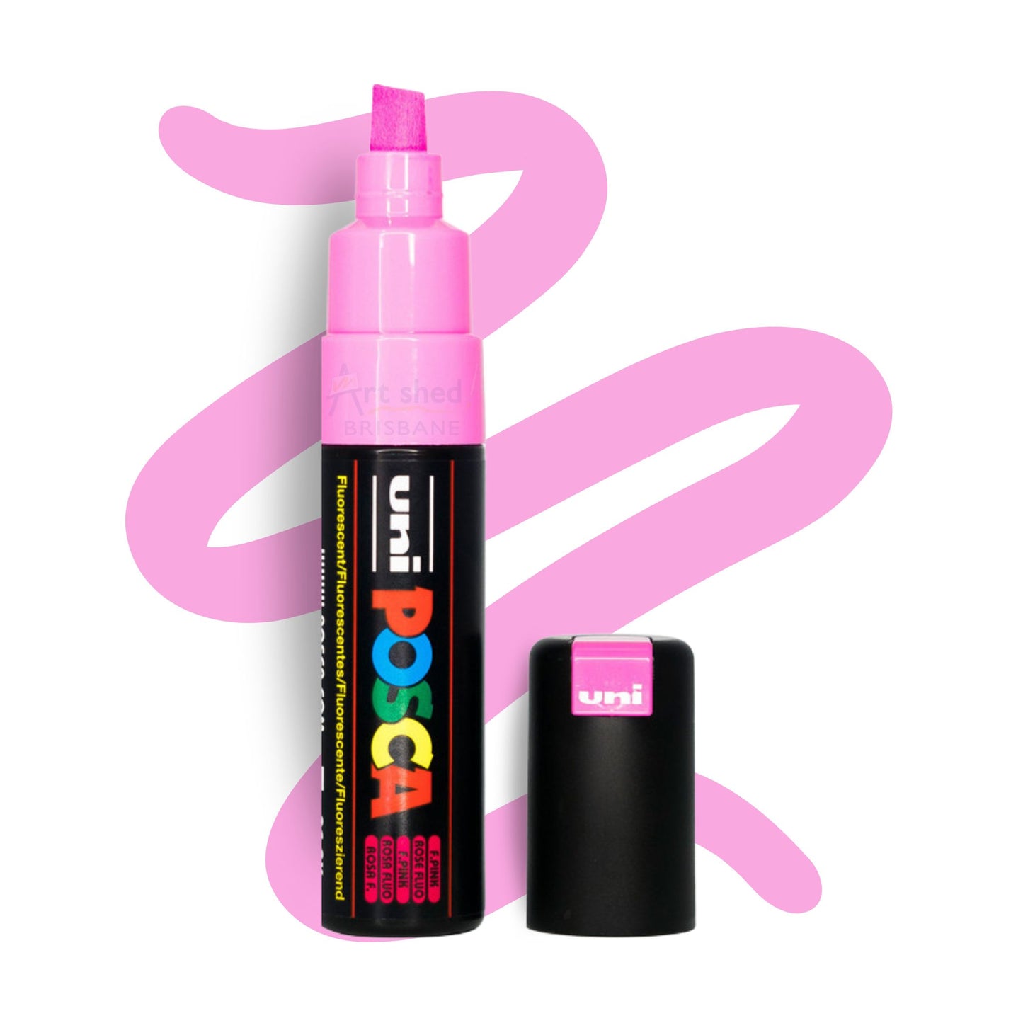 UNI POSCA 8K BOLD CHISEL 8.0mm Fluoro Pink