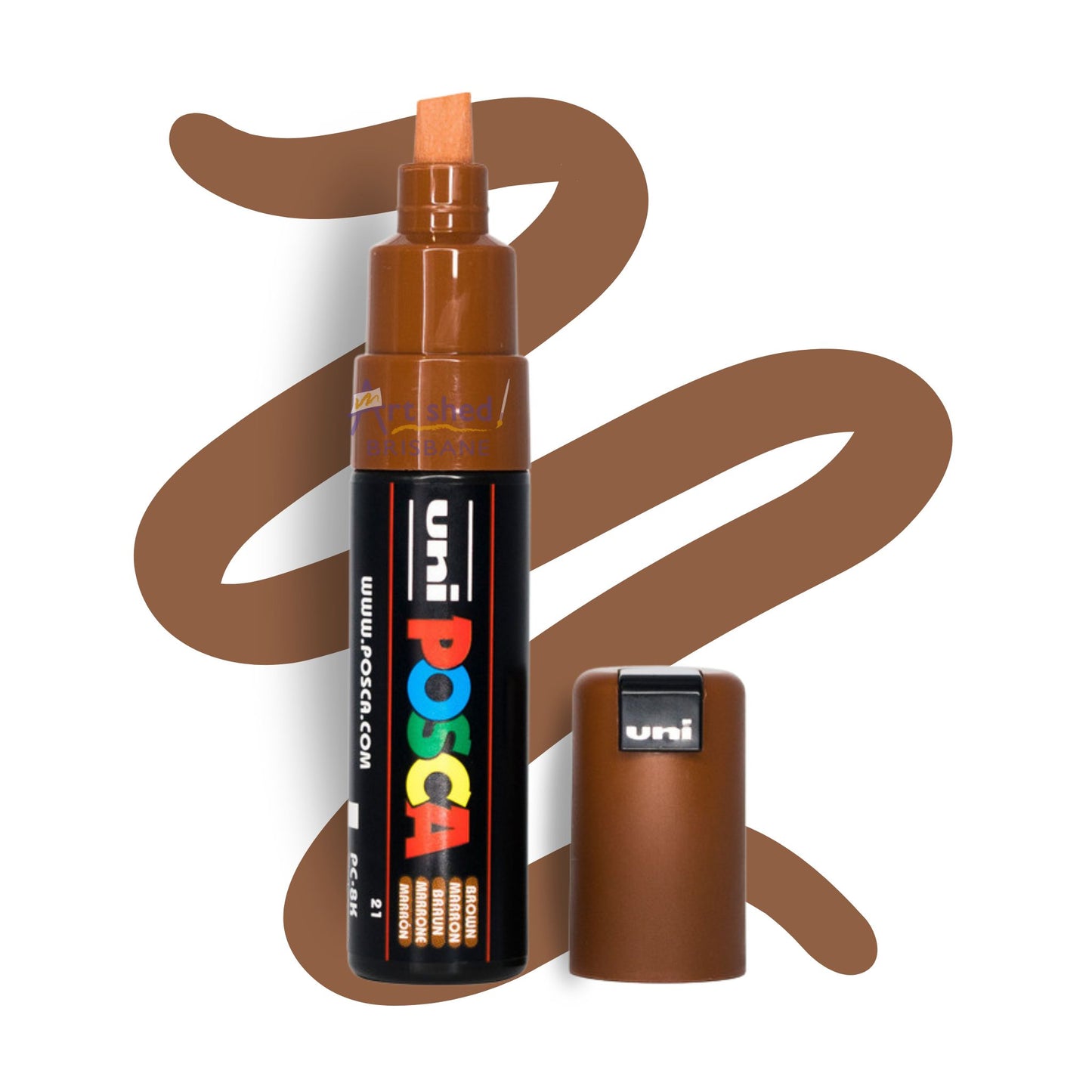 UNI POSCA 8K BOLD CHISEL 8.0mm BROWN