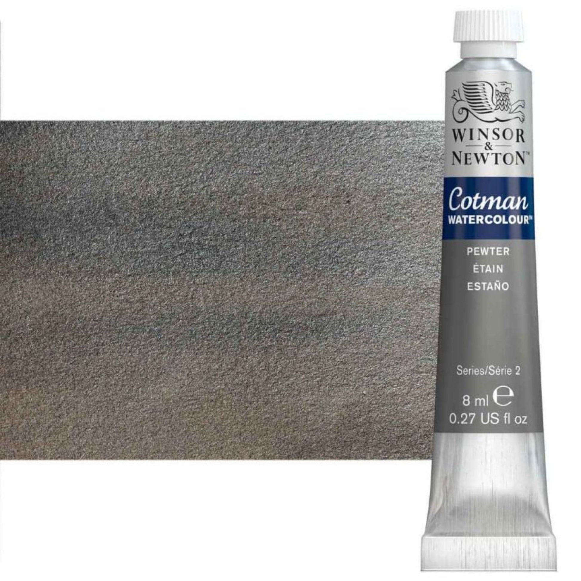 Winsor and Newton Cotman Watercolour Metallic 8ml Pewter