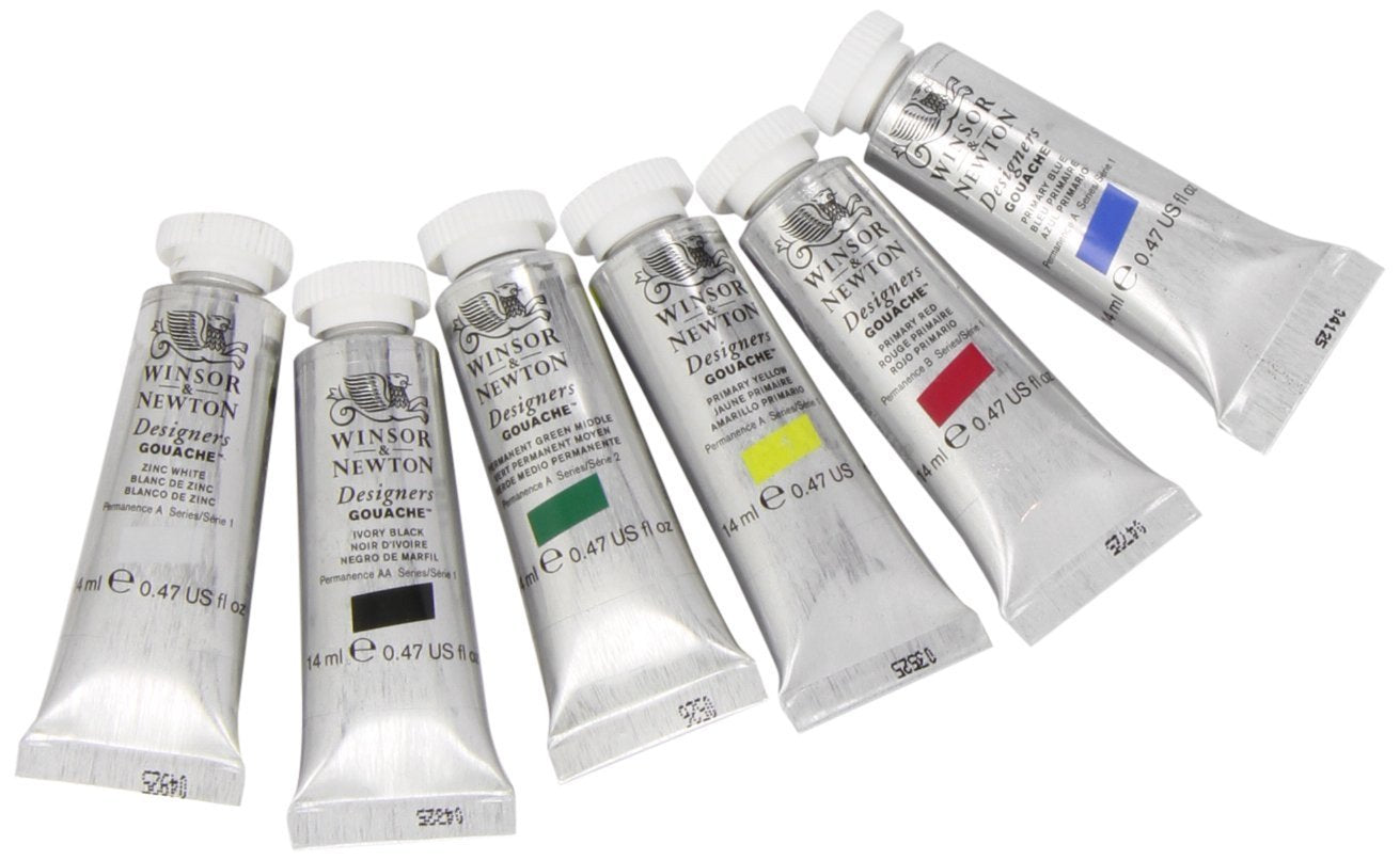 Winsor and Newton Designers Gouache - Primary Colour Set of 6