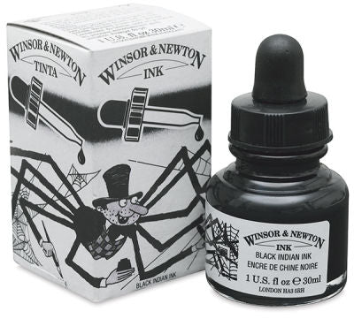 Winsor and Newton Drawing Ink - Indian Ink 951 with dropper