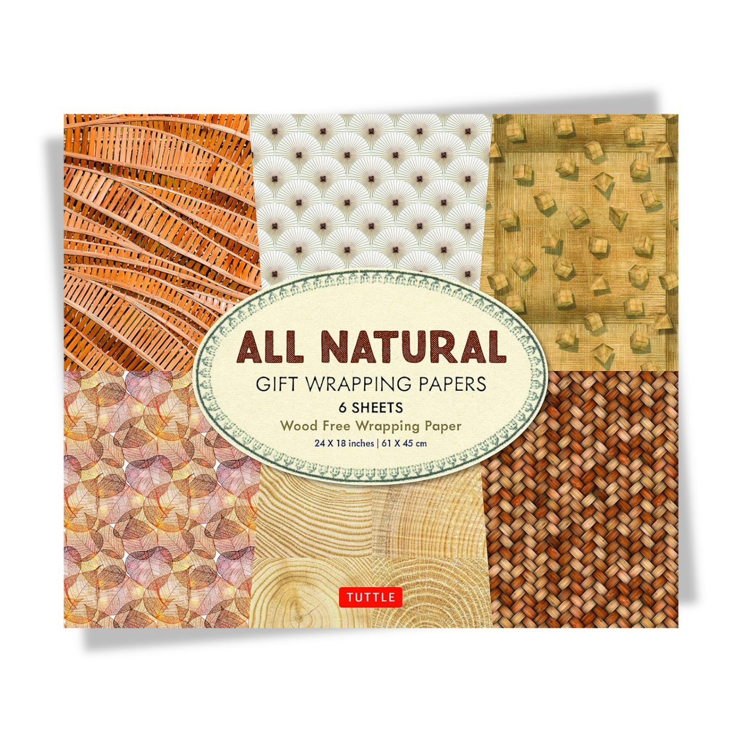 Gift Wrapping Paper 6 sheets - All Natural