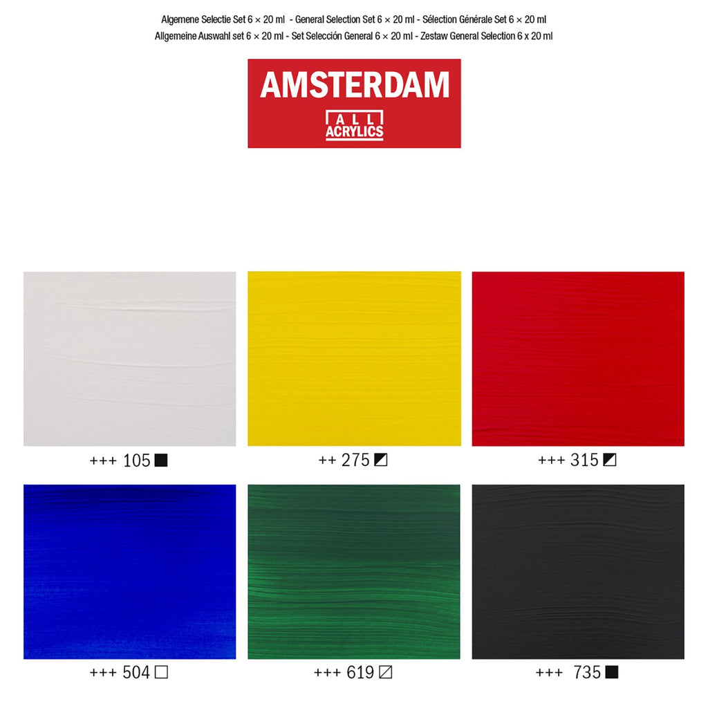 Amsterdam Acrylic General Selection 6 x 20ml