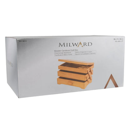 Milward Craft Box Cantilever Pine 38cmx17cmx18cm