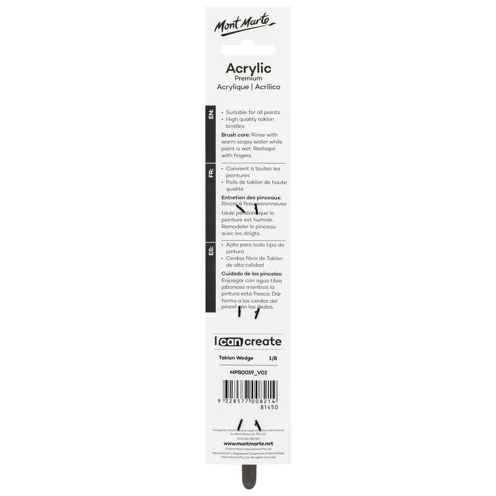 Mont Marte Artist Brush Taklon Wedge 1/8 inch