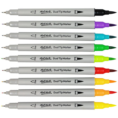 Mont Marte Dual Tip Brush/Fineliners 48pce Tri Grip