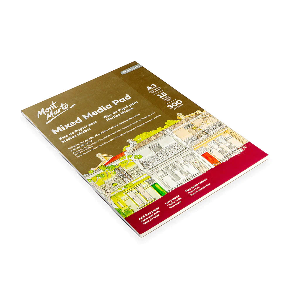 Mont Marte Mixed Media Pad 300gsm A3 15 sheets