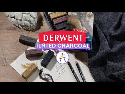 Derwent Tinted Charcoal XL Blocks Tin of 6 Derwent 2