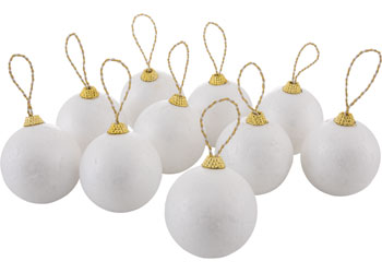 XMAS - Decofoam Ball w/hanger 68mm 10pc