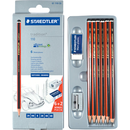 Staedtler Traditional Sketching Set 6 pce + additions