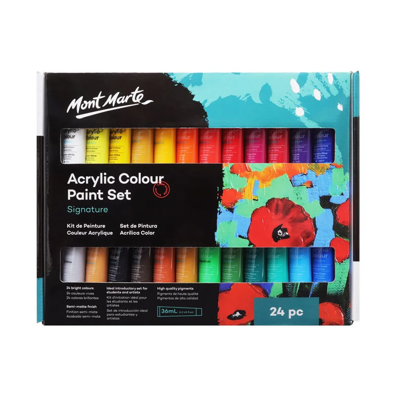 Mont Marte Studio Acrylic Paint Set 24pce x 36ml, Art Supplies Online  Australia - Same Day Shipping