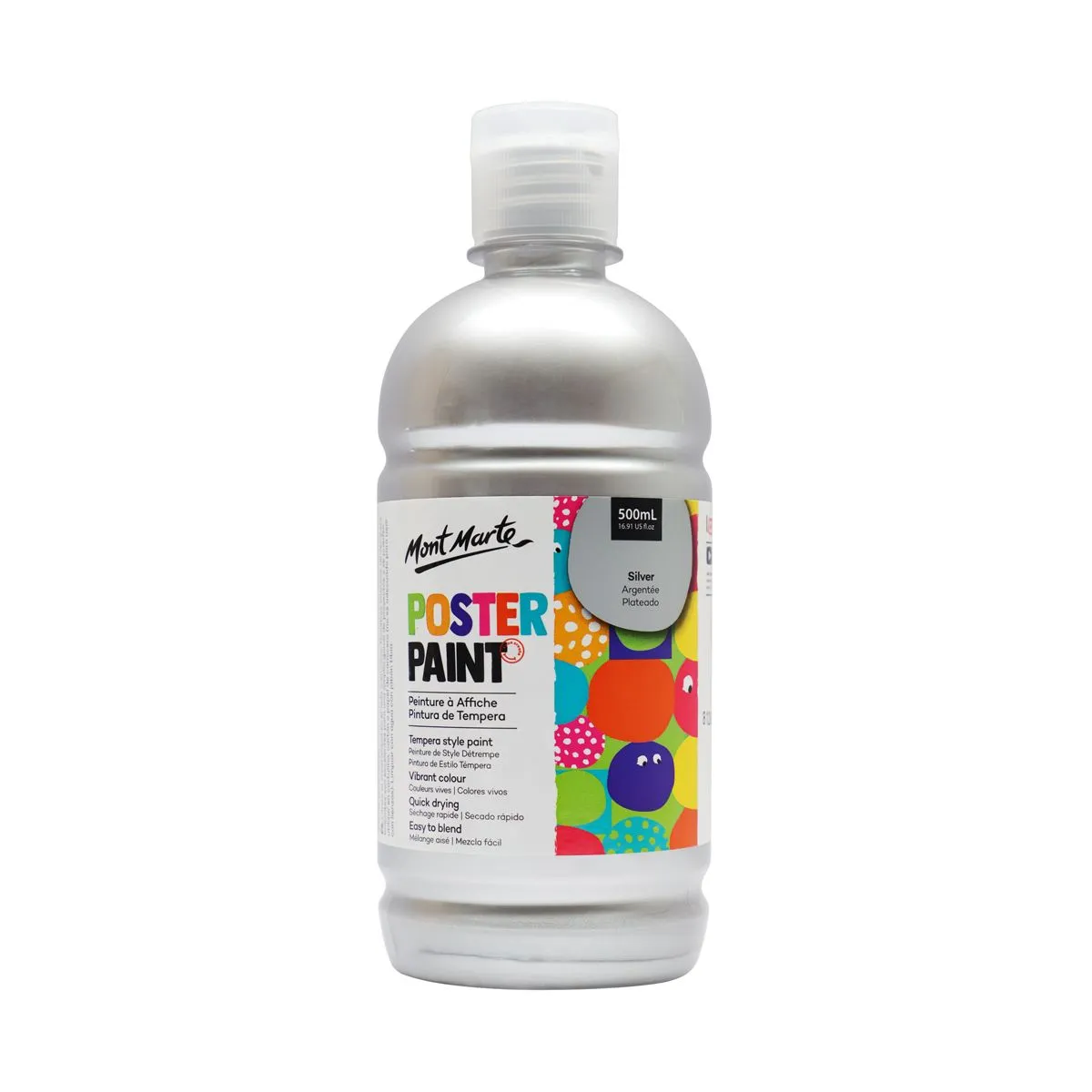 Mont Marte Poster Paint 500ml Silver