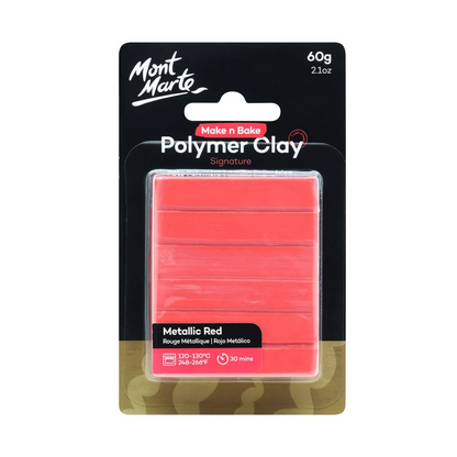 Mont Marte Make n Bake Polymer Clay 60gm Metallic Red