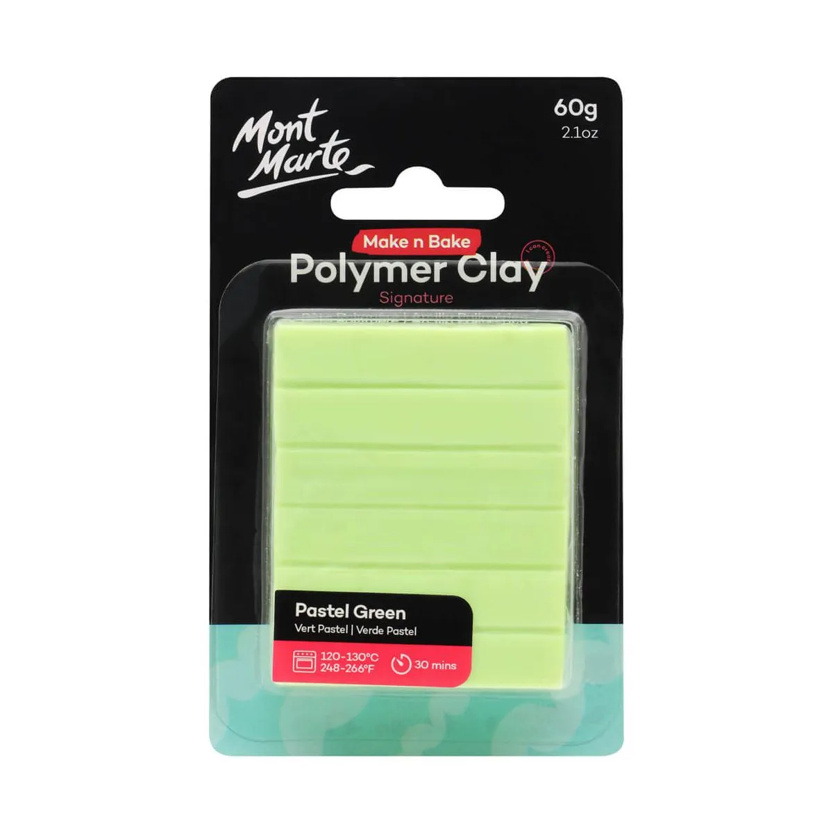 Mont Marte Make n Bake Polymer Clay 60gm Pastel Green