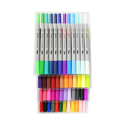 Mont Marte Dual Tip Brush/Fineliners 48pce Tri Grip