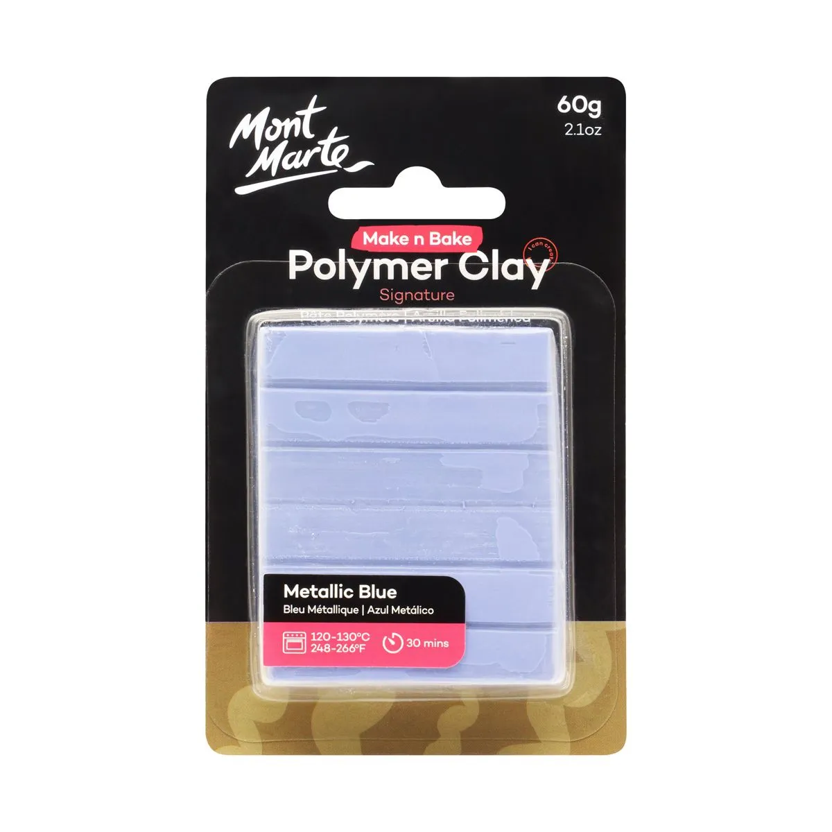 Mont Marte Make n Bake Polymer Clay 60gm Metallic Blue