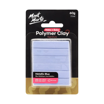 Mont Marte Make n Bake Polymer Clay 60gm Metallic Blue