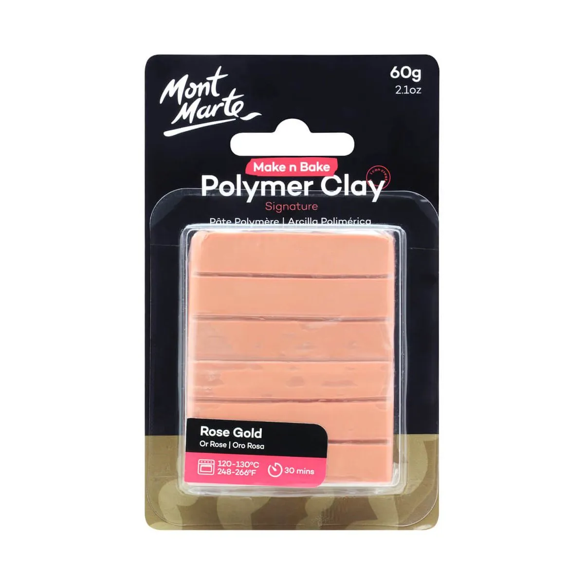 Mont Marte Make n Bake Polymer Clay 60gm Rose Gold