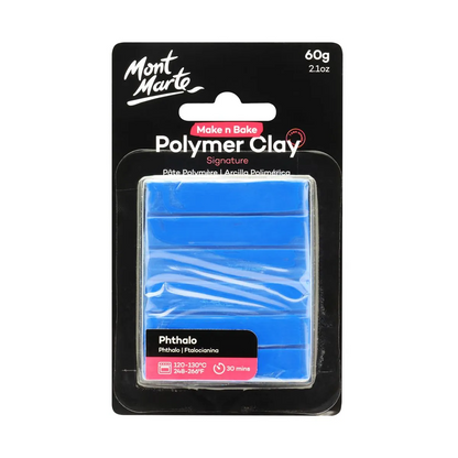 Mont Marte Make n Bake Polymer Clay 60gm PHTHALO BLUE