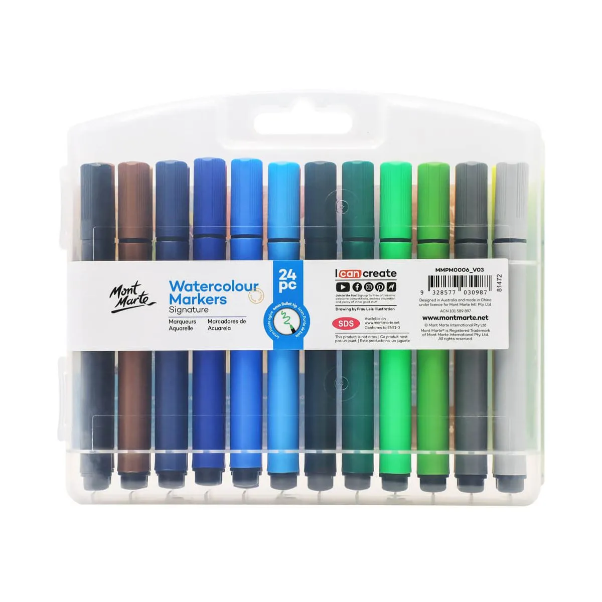 Mont Marte Watercolour Markers 24pce in case