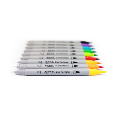 Mont Marte Dual Tip Brush/Fineliners 48pce Tri Grip