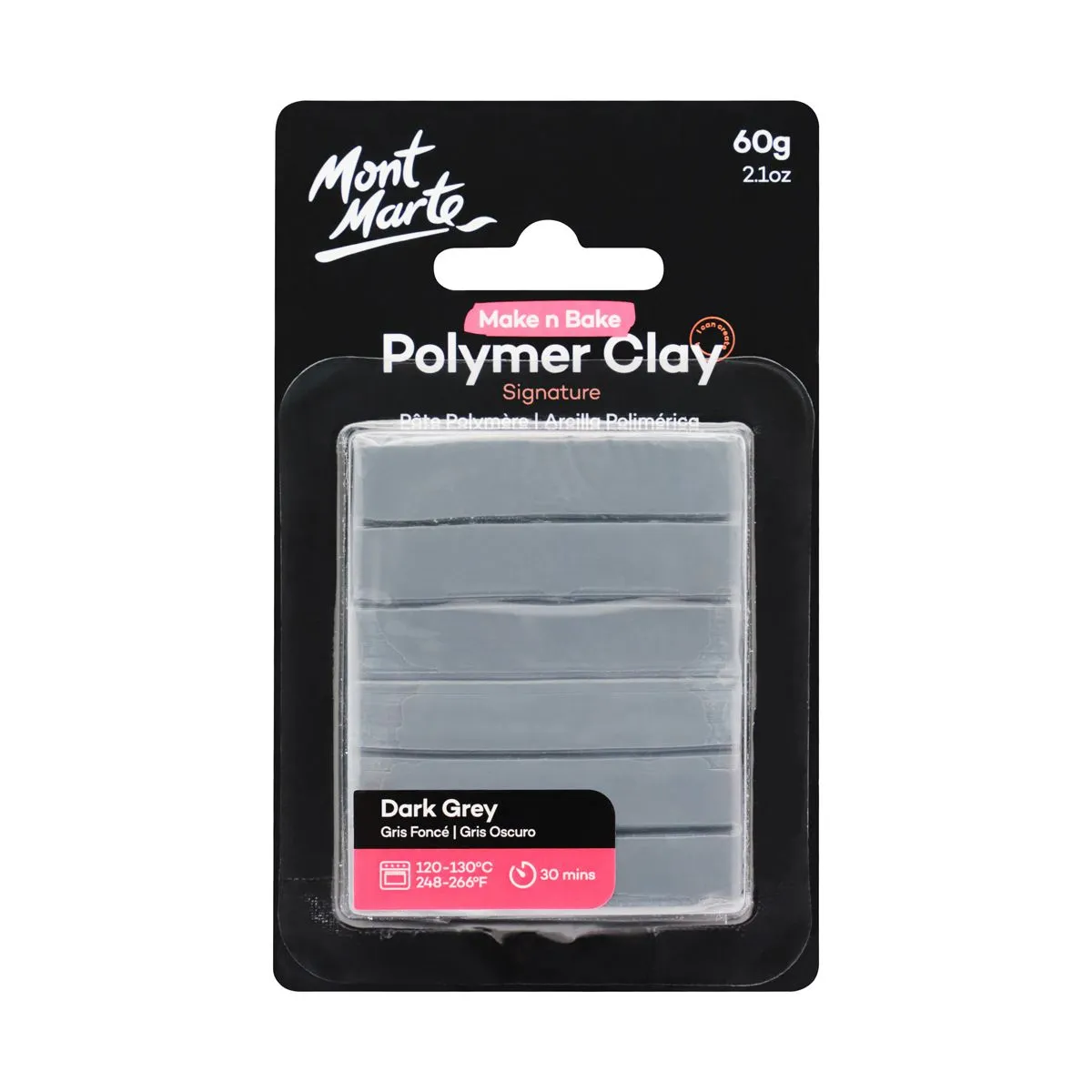 Mont Marte Make n Bake Polymer Clay 60gm Dark Grey