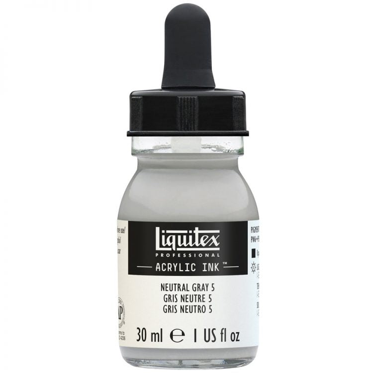 Liquitex Acrylic Ink 30ml Neutral Grey Value 5 Mixing Grey