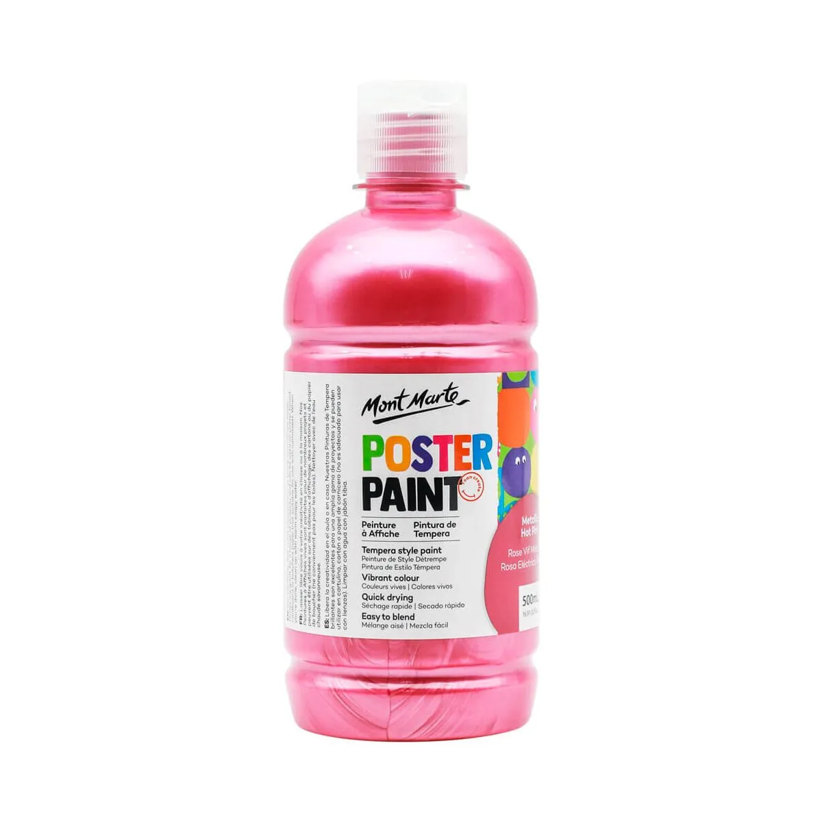 Mont Marte Poster Paint 500ml Metallic Hot Pink