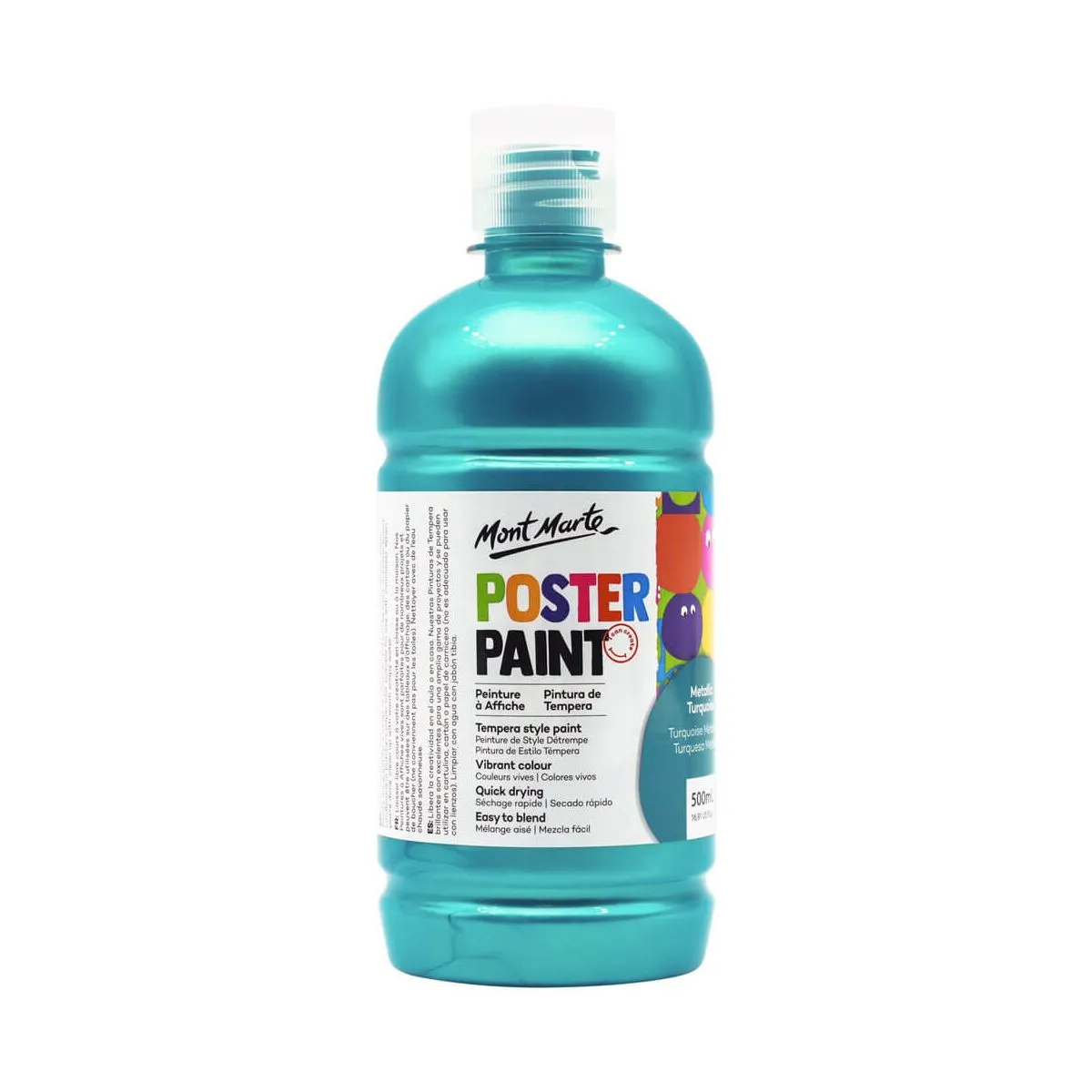 Mont Marte Poster Paint 500ml Metallic Turquoise