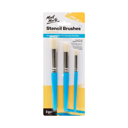 Mont Marte Professional Stencil Brush Set 12/8/4