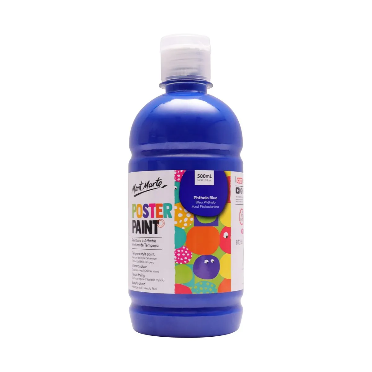 Mont Marte Poster Paint 500ml PHTHALO BLUE