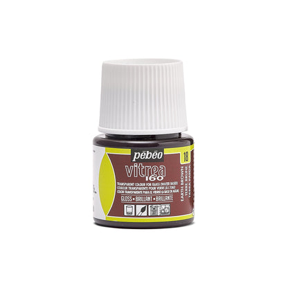 Pebeo Vitrea 160 Glass Paint 45ml - Gloss 18 Earth Brown