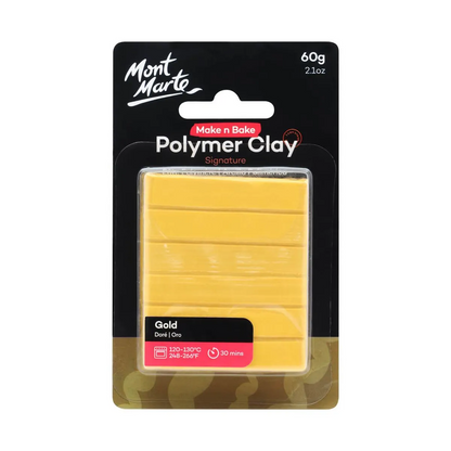 Mont Marte Make n Bake Polymer Clay 60gm Gold