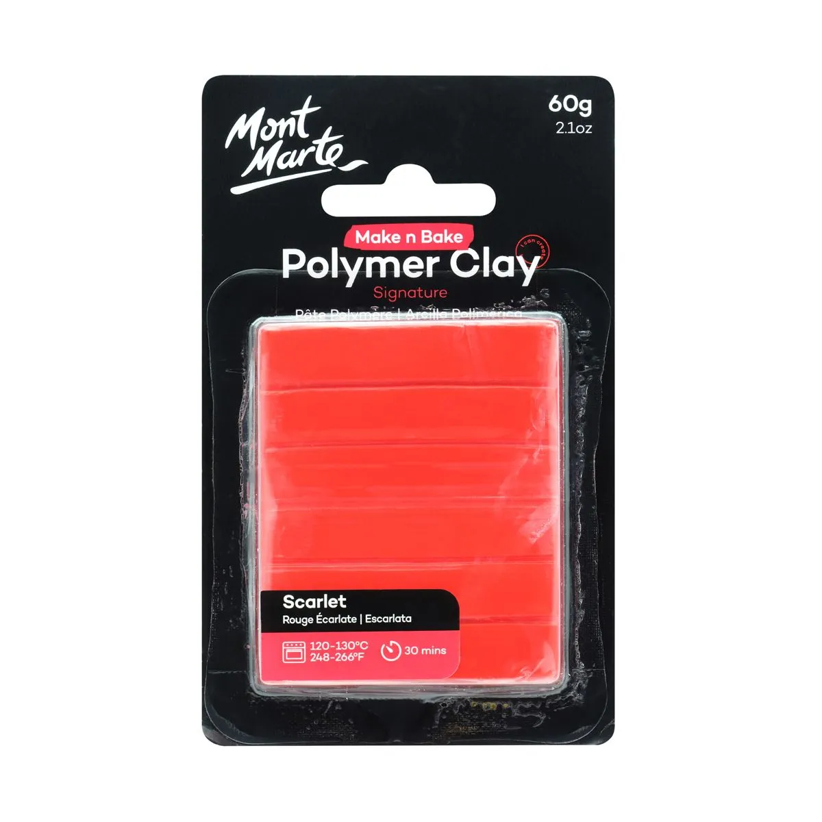 Mont Marte Make n Bake Polymer Clay 60gm Scarlet