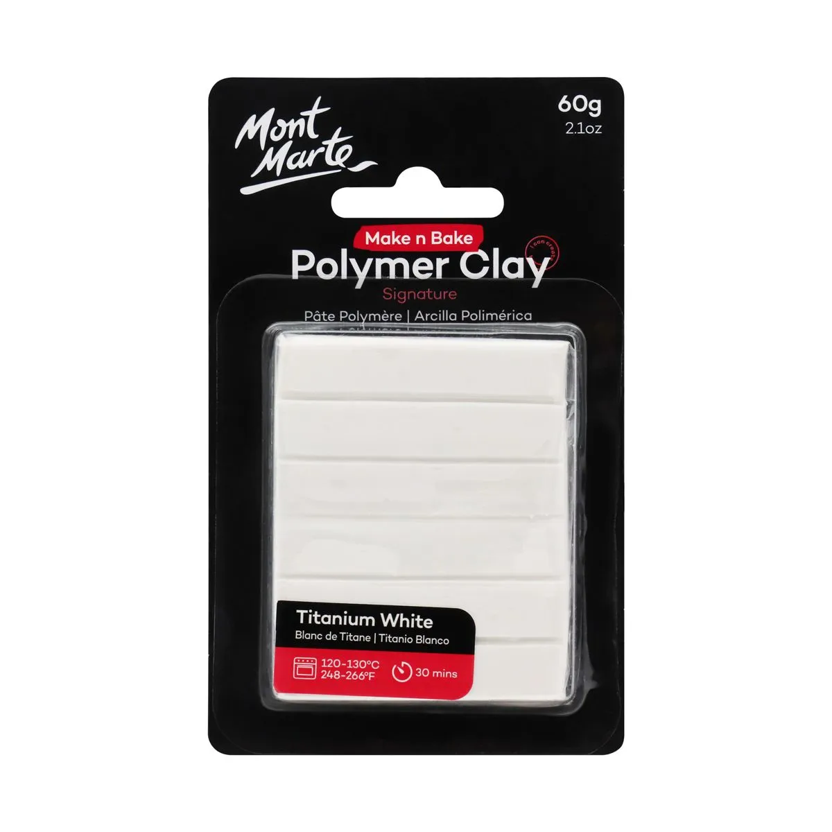 Mont Marte Make n Bake Polymer Clay 60gm Titanium White