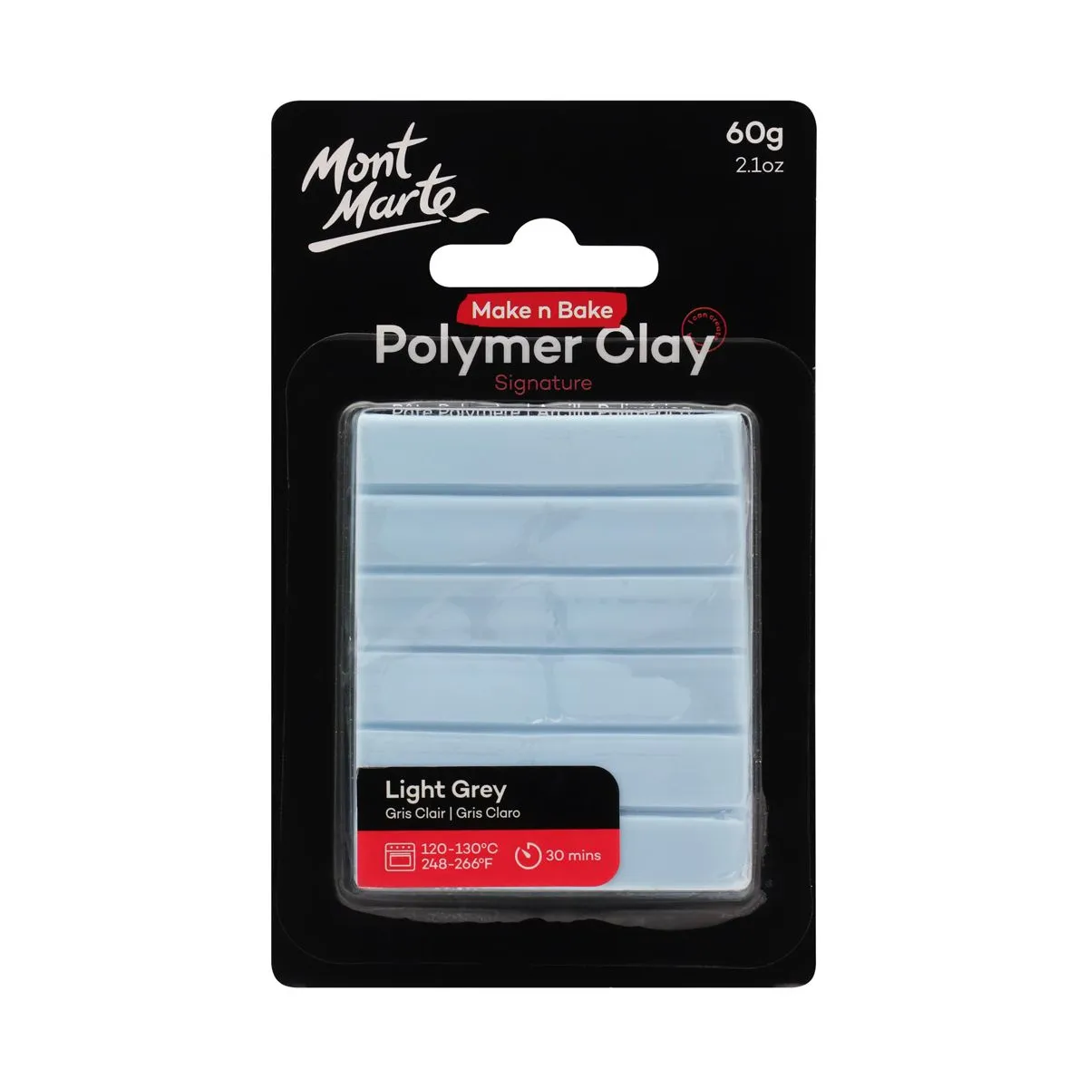 Mont Marte Make n Bake Polymer Clay 60gm Light Grey