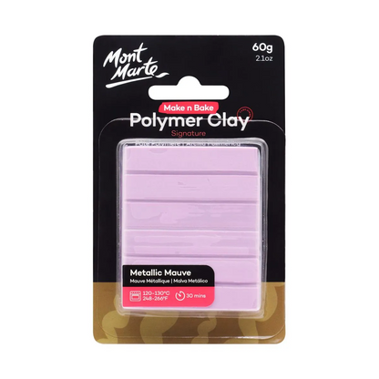 Mont Marte Make n Bake Polymer Clay 60gm Metallic Mauve