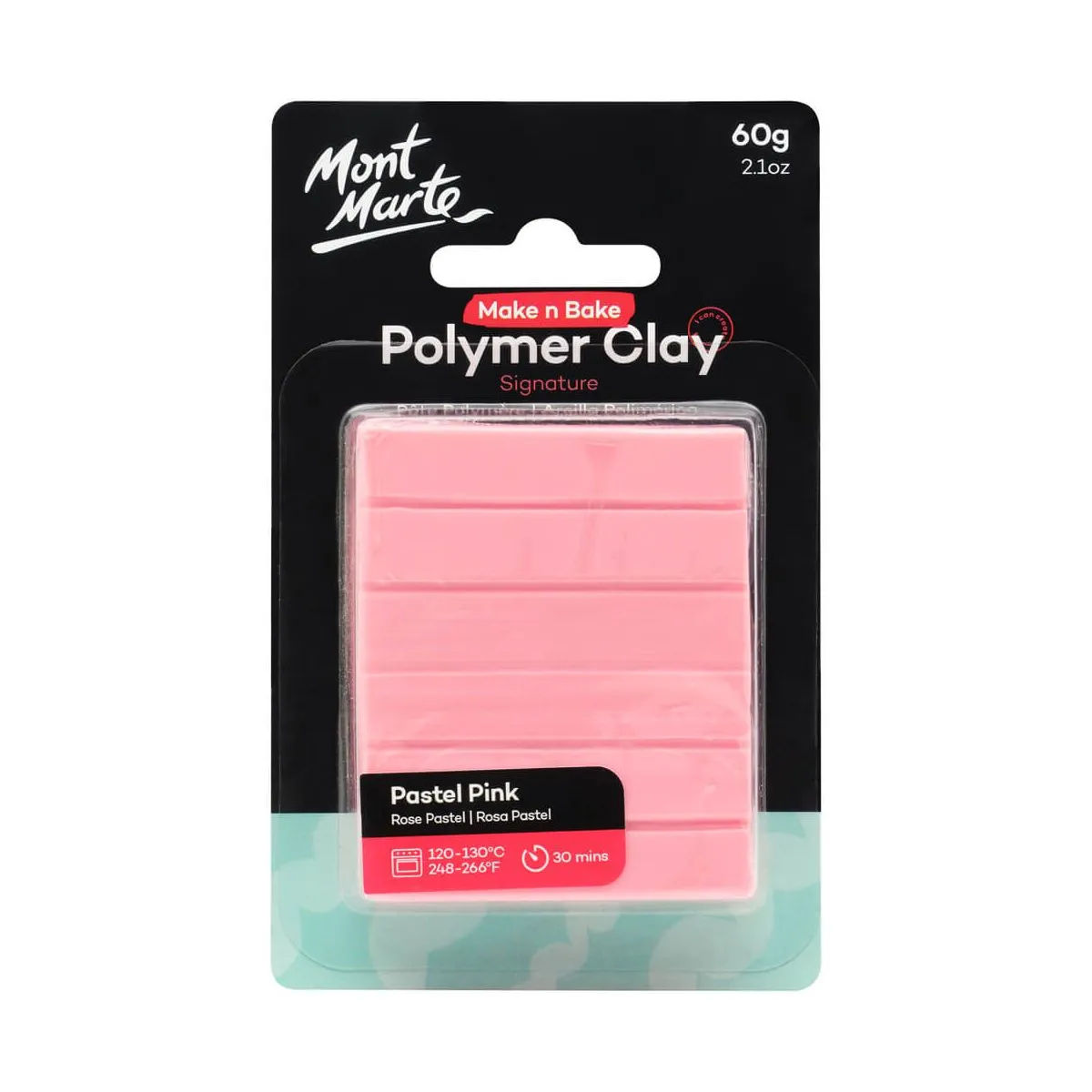 Mont Marte Make n Bake Polymer Clay 60gm Pastel Pink