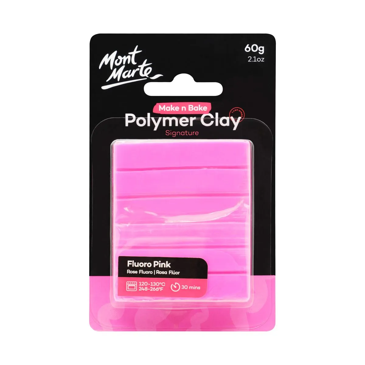 Mont Marte Make n Bake Polymer Clay 60gm Fluoro Pink