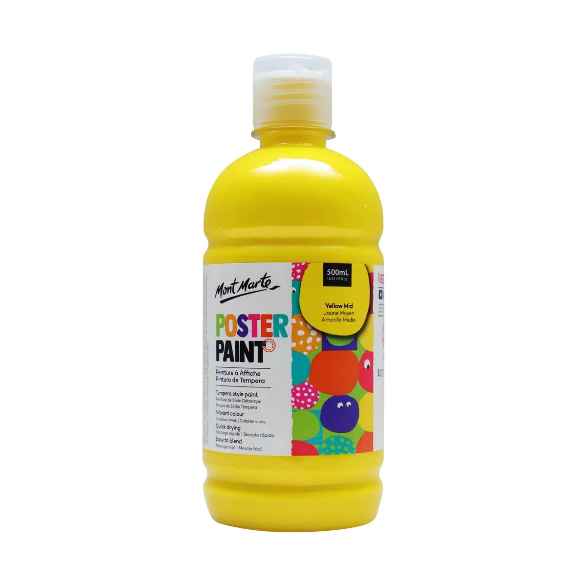 Mont Marte Poster Paint 500ml Yellow Mid