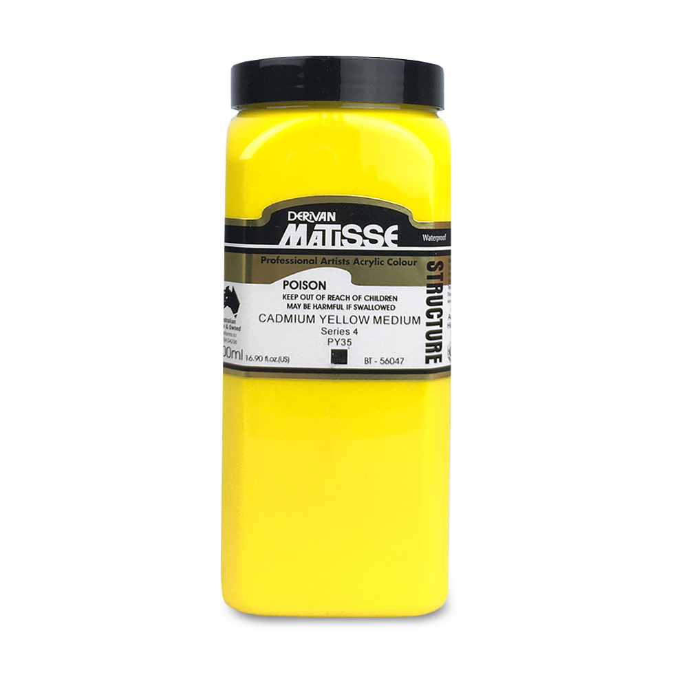 MATISSE STRUCTURE ACRYLIC 500ml S4 CADMIUM YELLOW MEDIUM