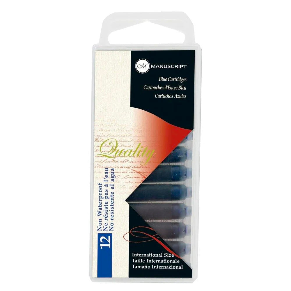 Manuscript Fountain Pen Ink Cartridge Pk 12 BLUE