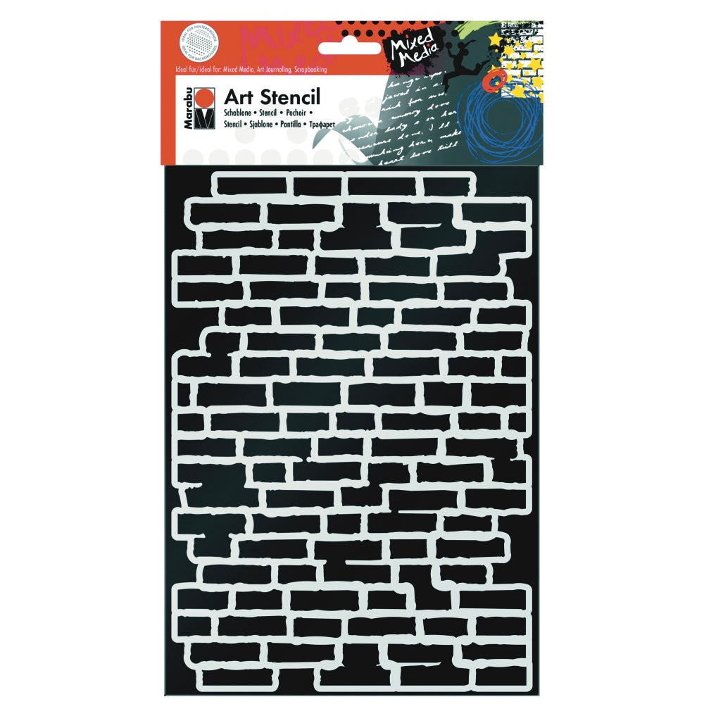 Marabu Art Stencil A4 - Brick Pattern